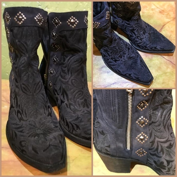 Old Gringo Wink Dark Blue Ankle Boots - Picture 3 of 4